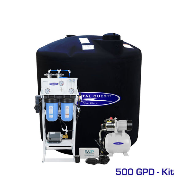 Crystal Quest Whole House Reverse Osmosis 500 GPD W/ 550 Gal Storage Tank Kit - PureWaterGuys.com