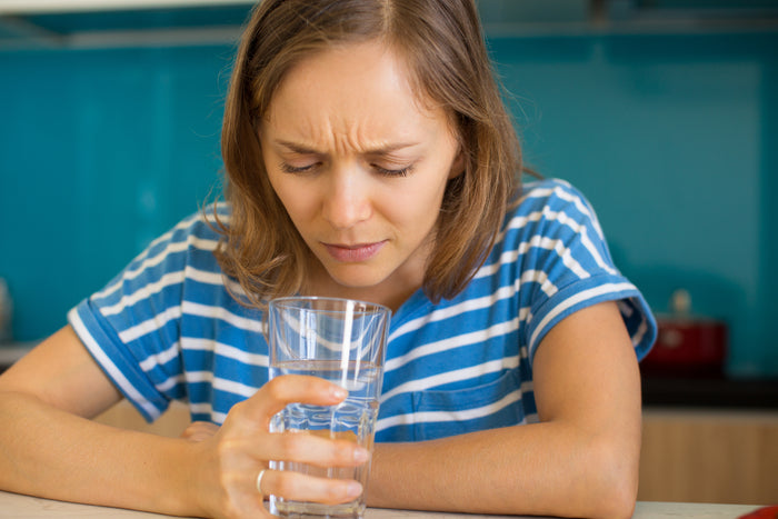 Bad tasting or odorous tap water from chlorine or sulfur