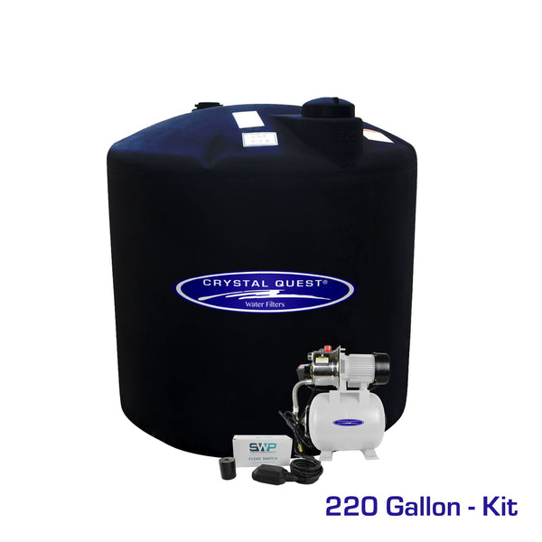 Atmospheric Storage Tank Kit with Pump - 220 Gallon — water filtration system