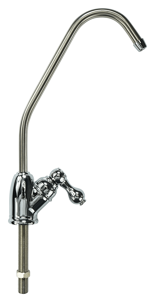 Brushed Nickel Faucet with 1/4" Tube (European Handle) — water filtration system