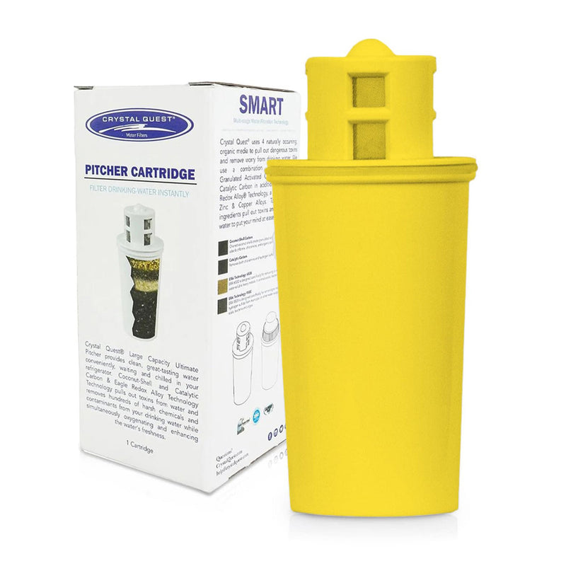 Crystal Quest Pitcher Filter Demineralizer Cartridge — commercial inline water filter for multi-stage point-of-use filtration