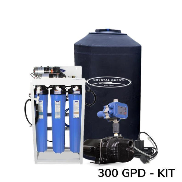 Crystal Quest Whole House Reverse Osmosis 300 GPD W/ 220 Gal Storage Tank Kit - PureWaterGuys.com