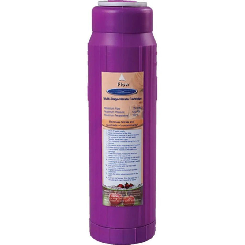 Crystal Quest 2-7/8" x 9-3/4" Nitrate Multi Filter Cartridge side view — water filtration system