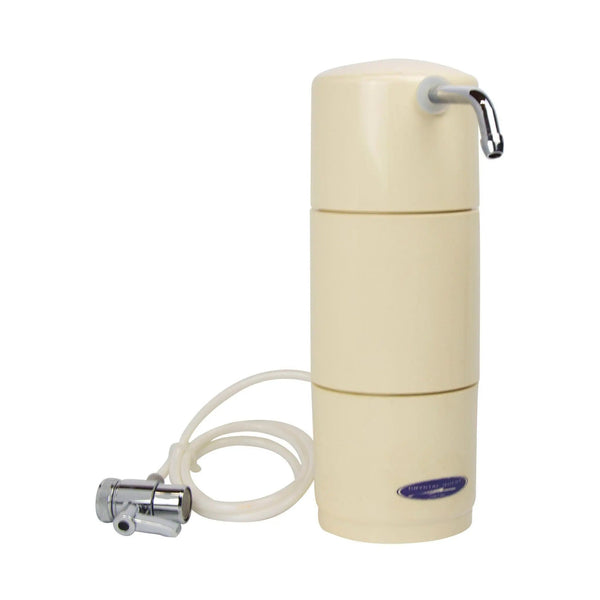 Crystal Quest Countertop Disposable Nitrate Water Filter System side view — water filtration system