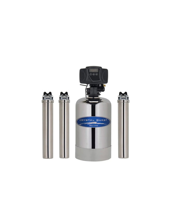 Crystal Quest Eagle 1000-FG Mid-Size Whole House Water Filter System with Manual Backwash side view — water filtration system