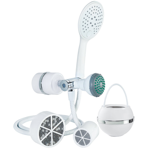2-in-1 Combo Shower Filter and Bath Ball Bundle — water filtration system