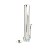 Crystal Quest Countertop Stainless Steel Single Replaceable Tall PLUS Water Filter System - PureWaterGuys.com