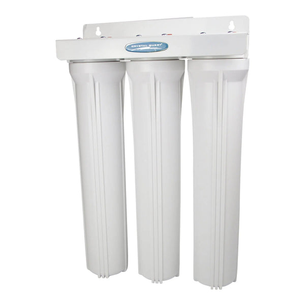 Crystal Quest Commercial 20" Triple Cartridge Water Filter — commercial inline water filter for multi-stage point-of-use filtration