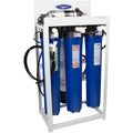 Crystal Quest Commercial Reverse Osmosis 200 GPD Filtration System side view — commercial reverse osmosis system producing high-purity water