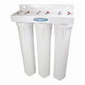 Crystal Quest Compact Triple 20 Inch Whole House Water Filter System side view — water filtration system