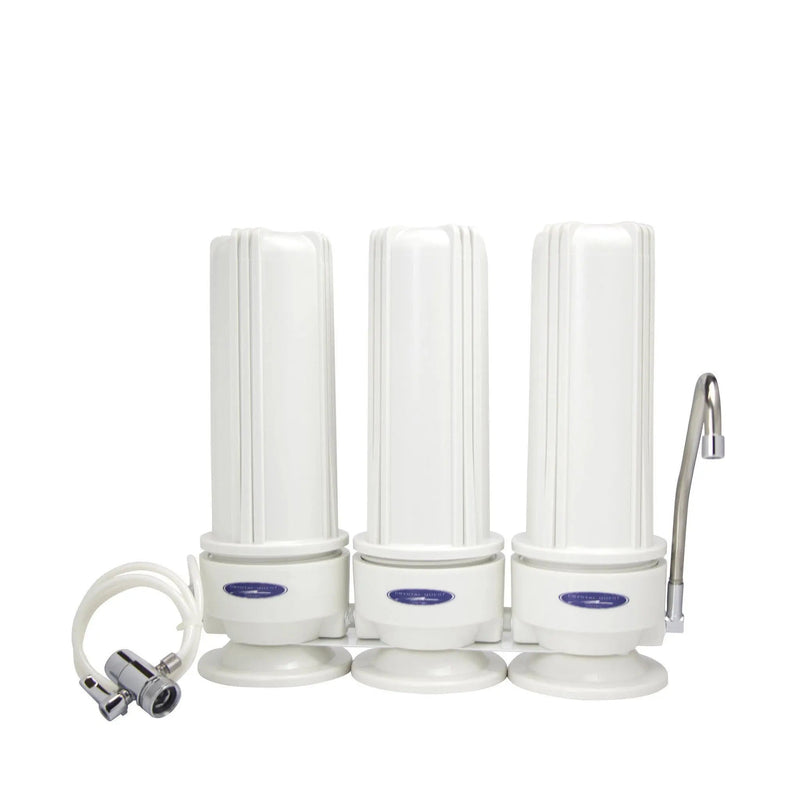 Crystal Quest Countertop Triple Replaceable Nitrate Water Filter System — water filtration system
