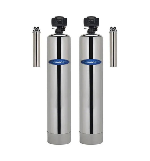 Crystal Quest Iron, Manganese, and Hydrogen Sulfide and Multistage Whole House Water Filter side view — water filtration system