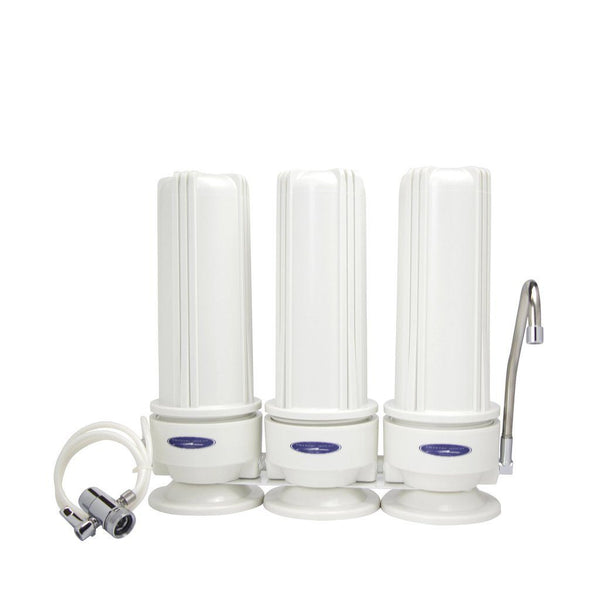 Crystal Quest Fluoride Removal Triple Cartridge Countertop Water Filter System - PureWaterGuys.com