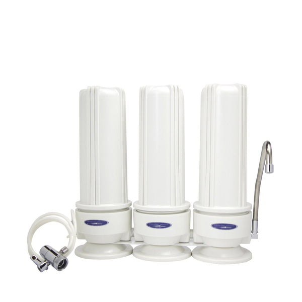 Crystal Quest Countertop Triple Replaceable Fluoride Water Filter System - PureWaterGuys.com