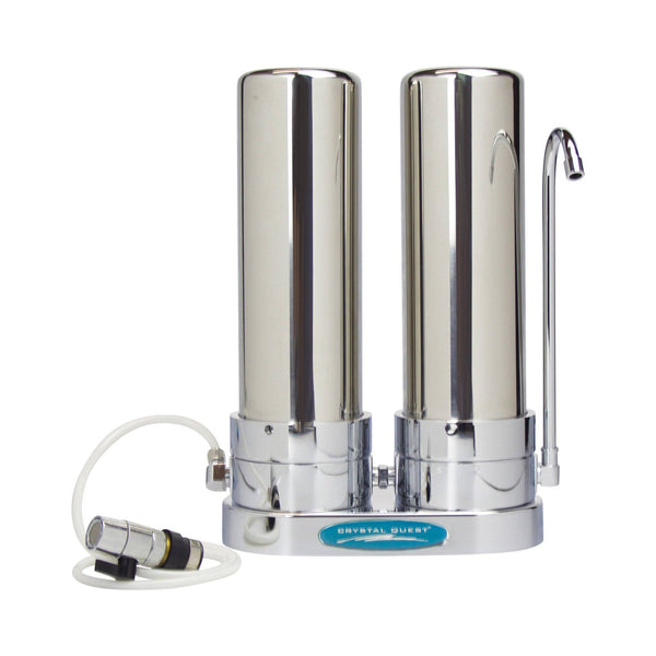 Crystal Quest Countertop Double Replaceable Alkalizer Water Filter System - PureWaterGuys.com