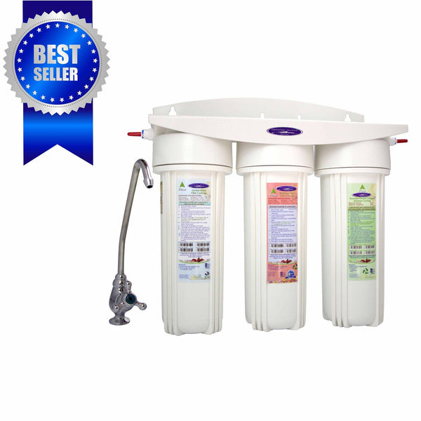 Crystal Quest Mega Undersink Triple Replaceable Fluoride Water Filter System - PureWaterGuys.com