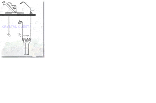 Crystal Quest Mega Undersink Single Replaceable Fluoride Multi Filter side view — water filtration system